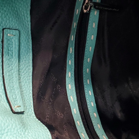 BCBG MAXAZRIA tote handbag turquoise whipstitch details NWOT - Picture 10 of 10